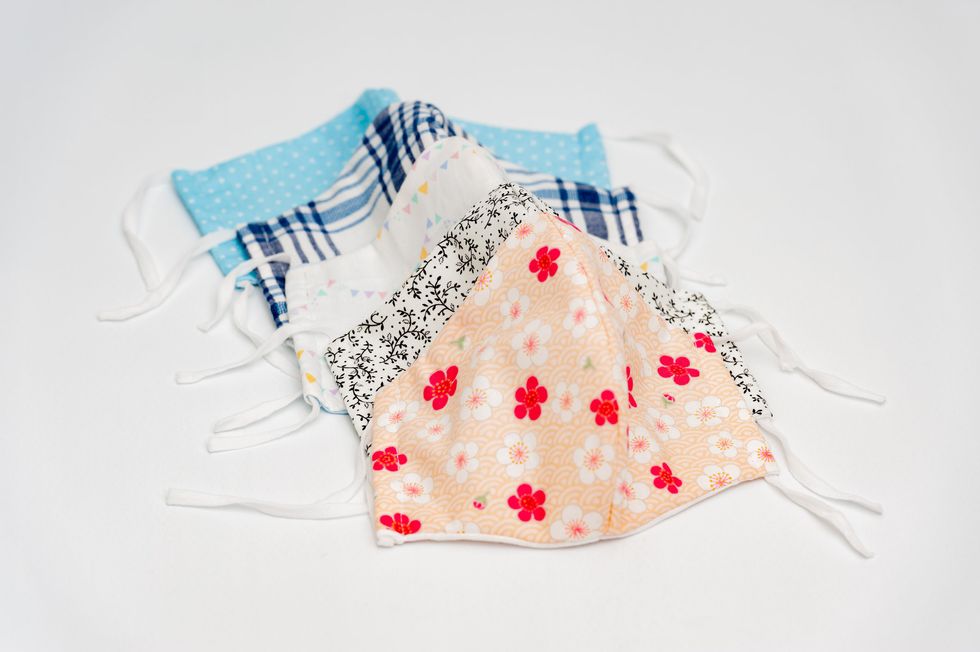 Colorful homemade cloth facial masks