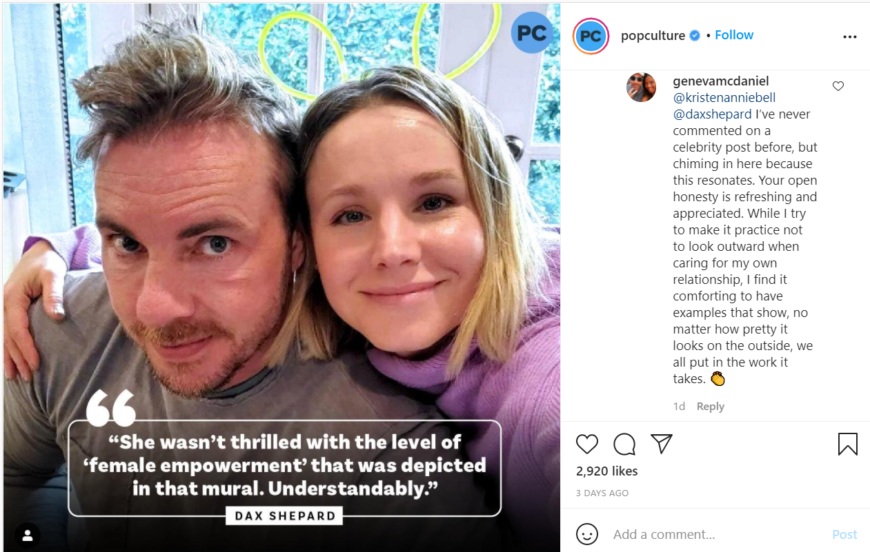 Kristen Bell Schools Troll Who Claimed She Can T Stand Dax Shepard Comic Sands