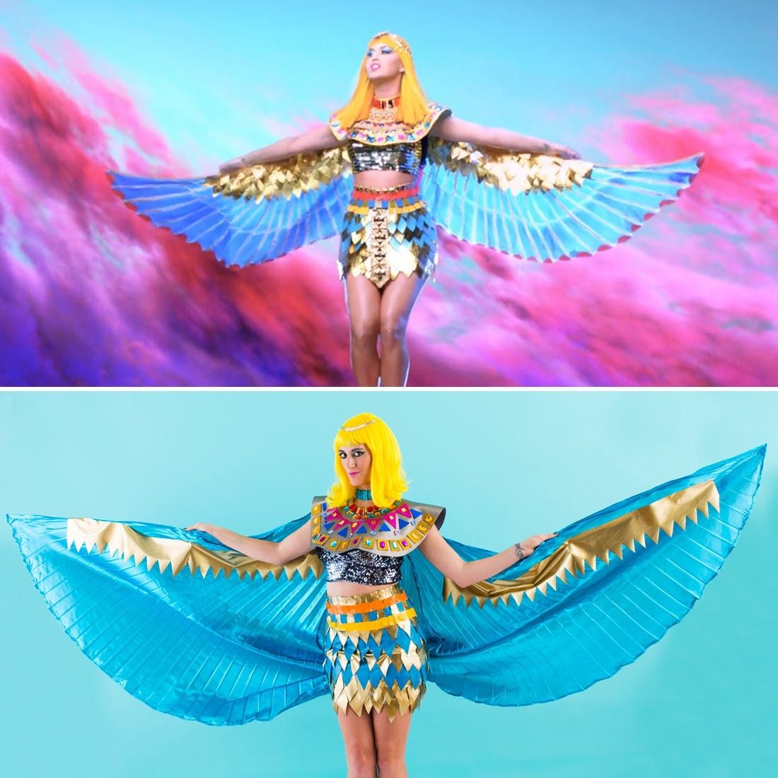 Diy All Of Katy Perry S Dark Horse Video Costumes For Halloween Brit Co