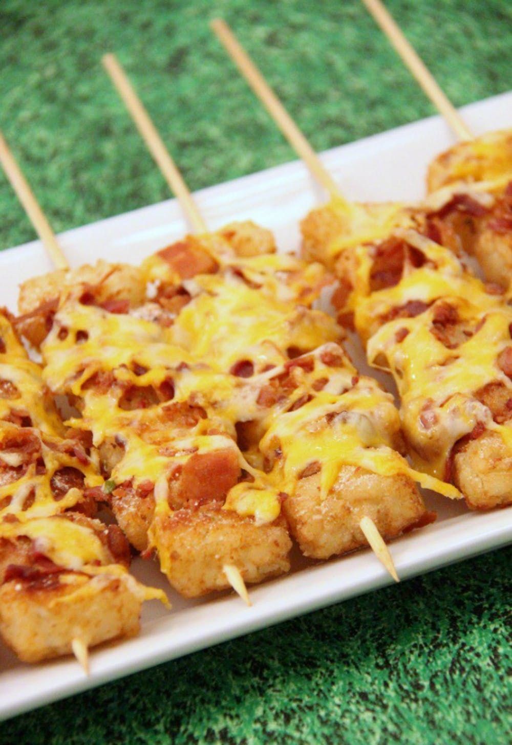 Loaded Tater Tot Skewers Super Bowl Food