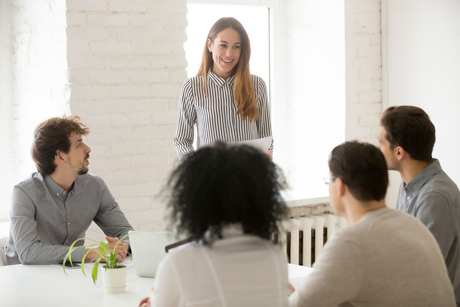 A manager displays her ability to communicate effectively