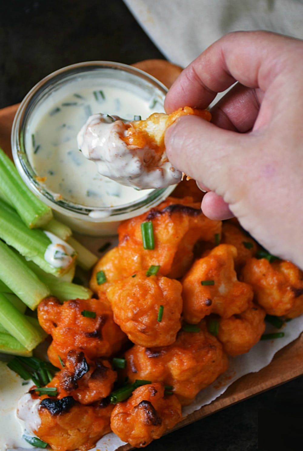 Baked Buffalo Cauliflower Bites Super Bowl Food