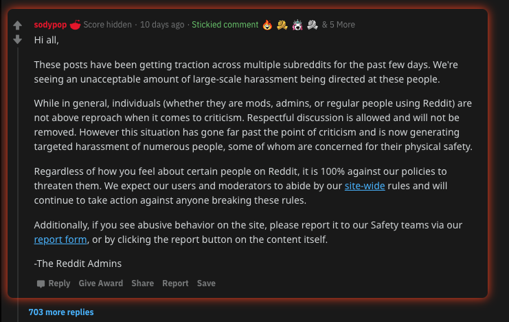 Reddit Does Moderation Differently And It S Ignited A War Protocol The People Power And Politics Of Tech - should you instant ban major spammers in roblox