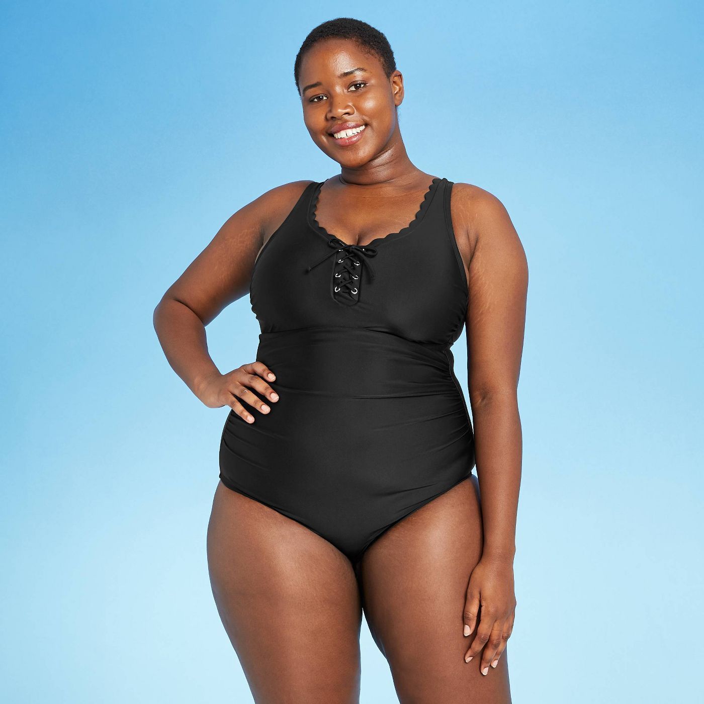 black plus size swimsuit