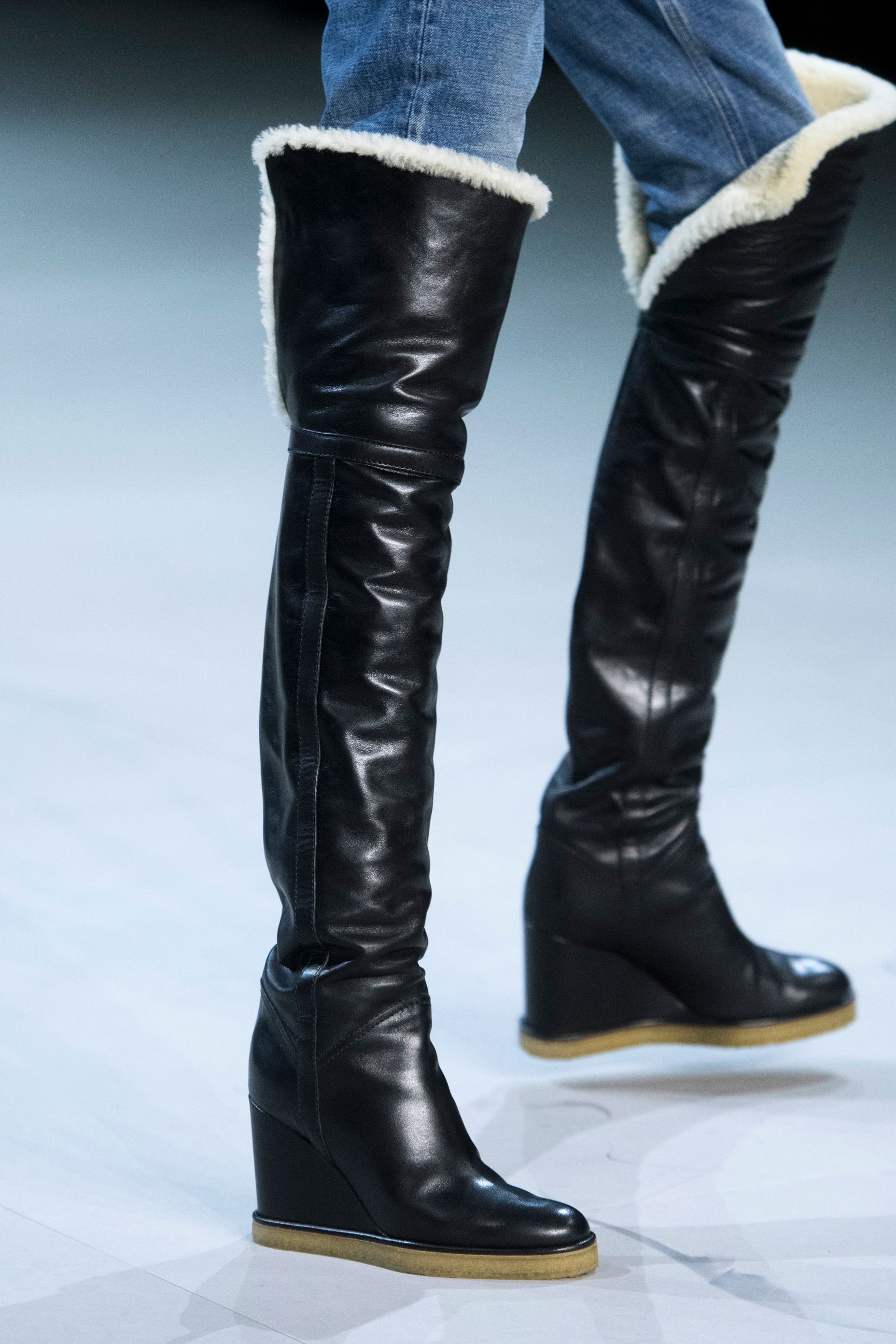 celine shearling boots