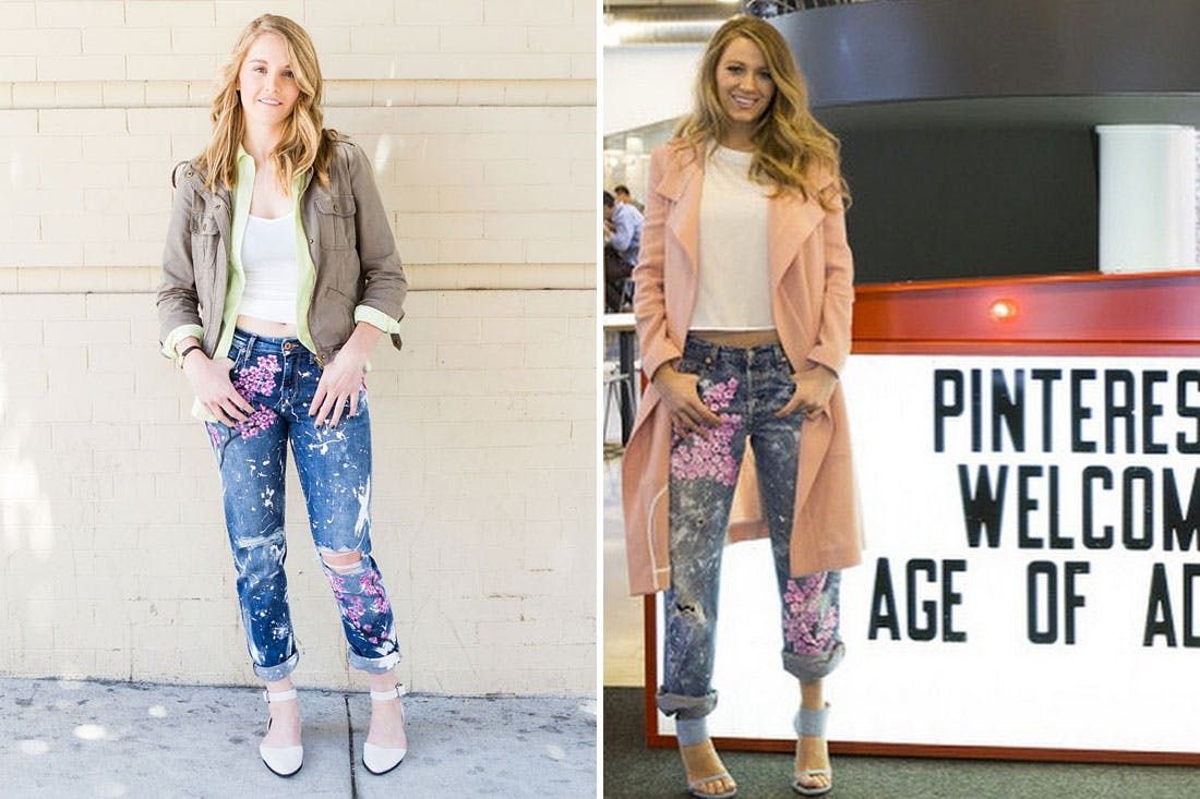 $500 Cherry Blossom Boyfriend Jeans 