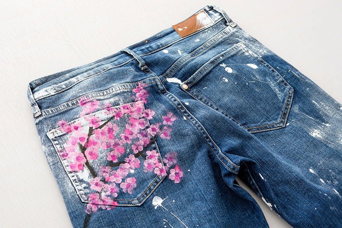 $500 Cherry Blossom Boyfriend Jeans 