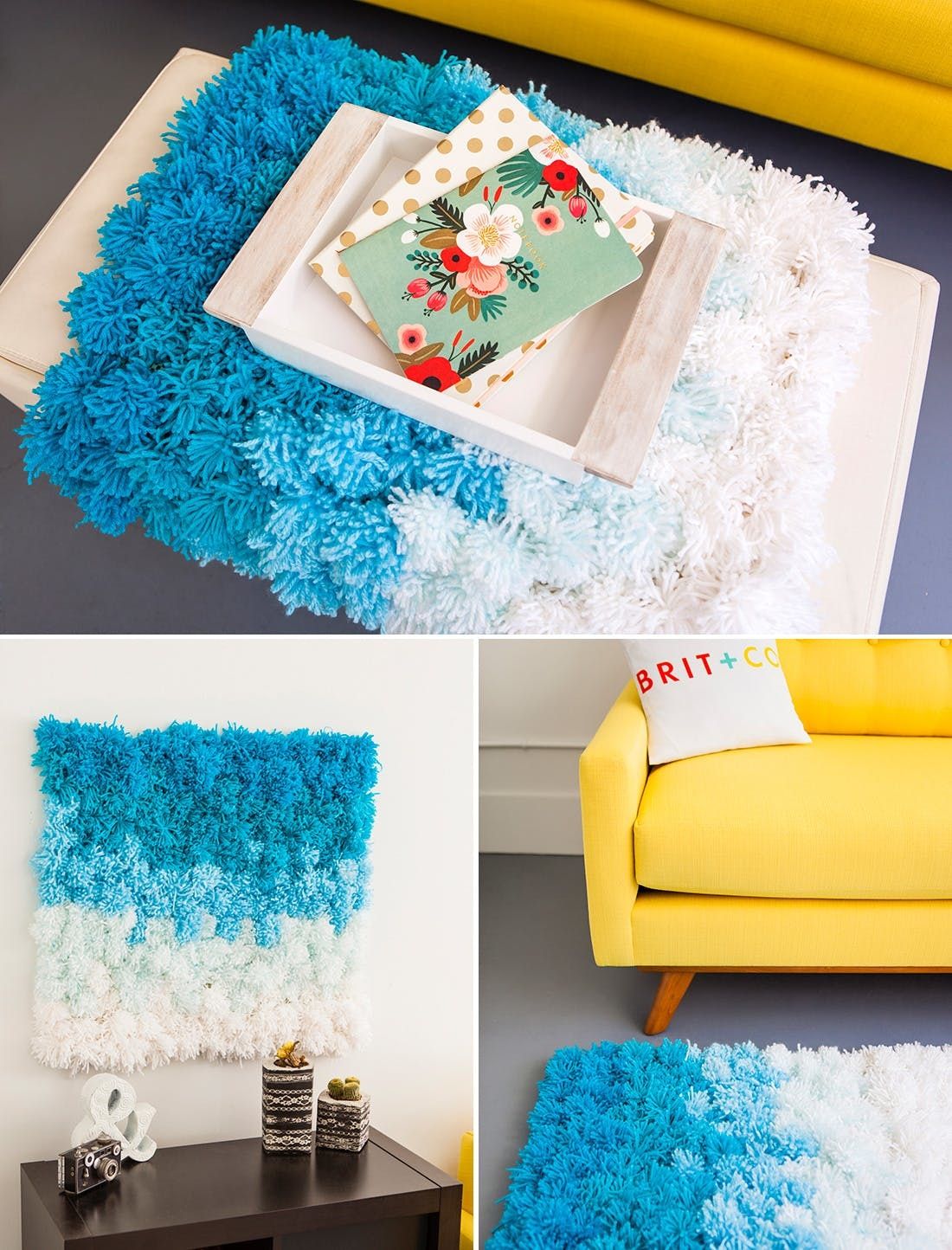 A Pom Pom Rug Wall Hanging And Table Cover In One Brit Co