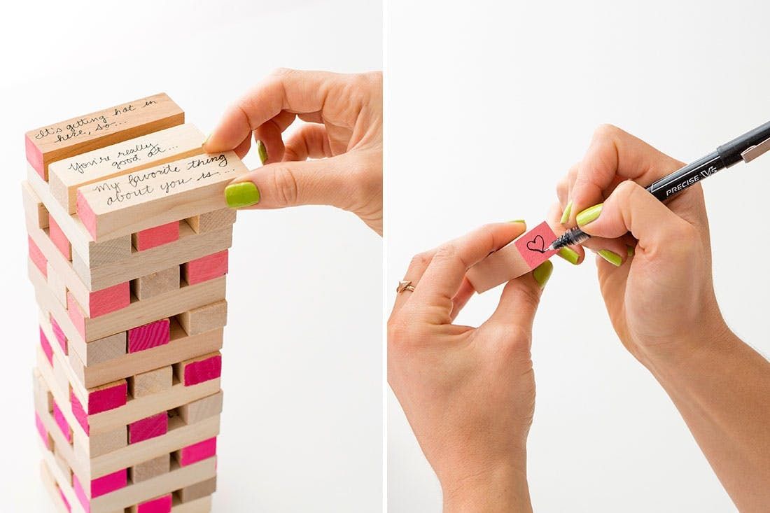Spice Up Your Valentine's Day With DIY Date Night Jenga - Brit + Co