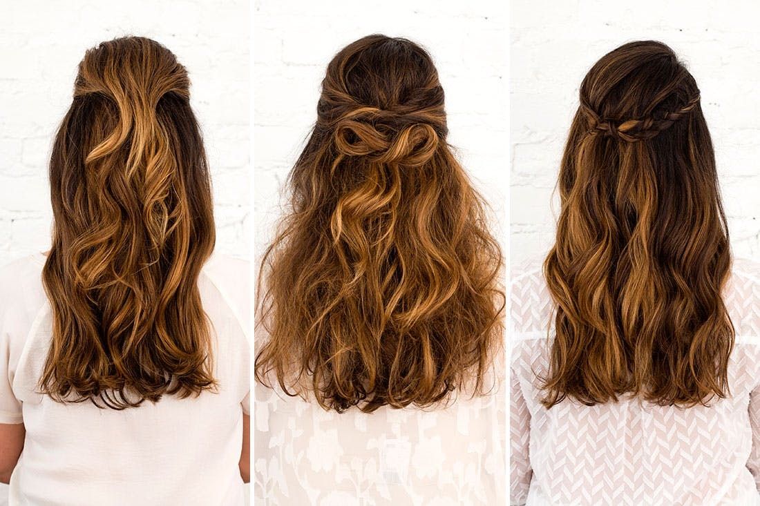 3 Half Up, Half Down Hairstyles You Can DIY All Wedding Season Long - Brit + Co 3 Half Up, Half Down Hairstyles You Can DIY All Wedding Season Long - Brit + Co