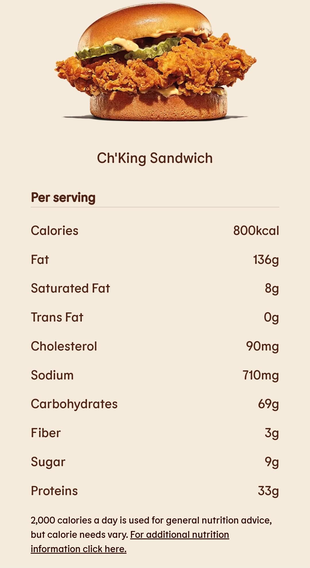 chick fil a calories sandwich