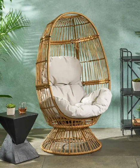 boho wicker egg chair