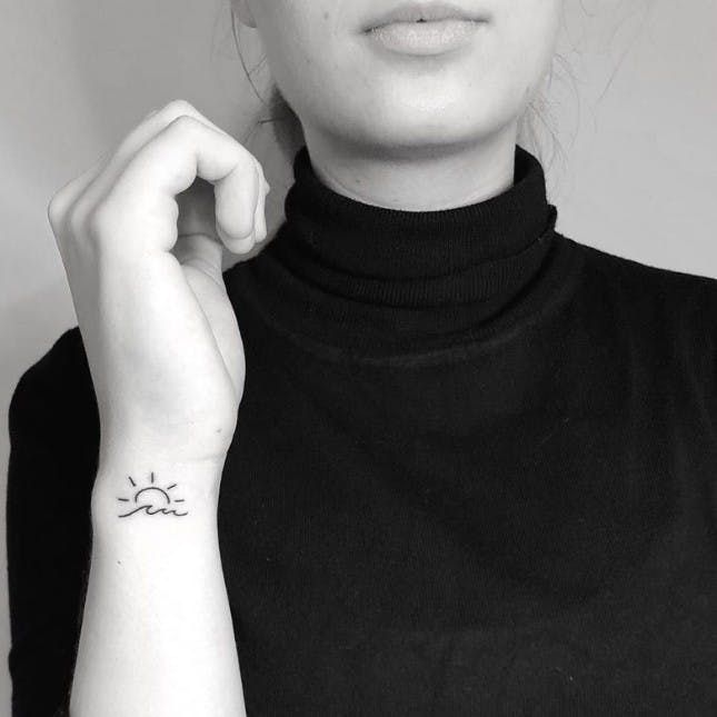 Buy Sun Wave Semicolon Temporary Tattoo Love Yourself Semi Colon Online in  India  Etsy