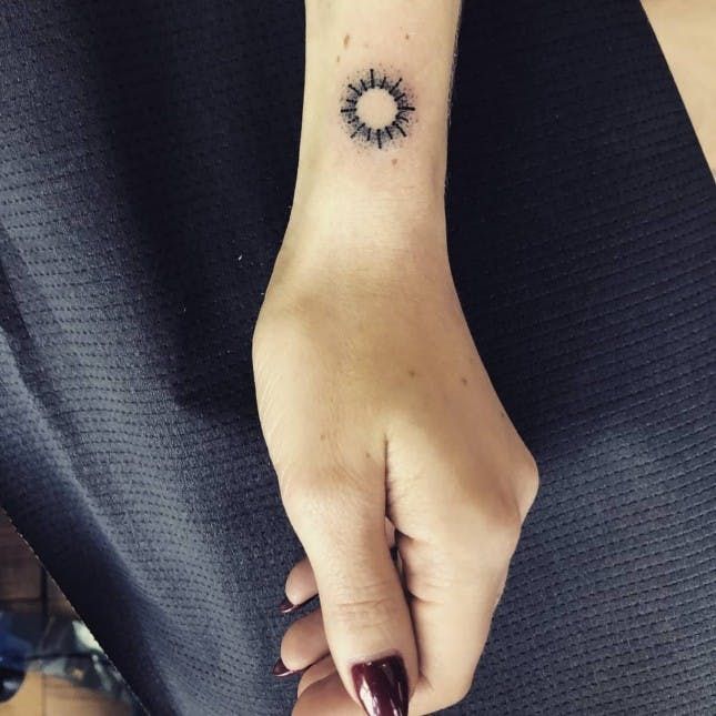 Sun Tattoo Wrist