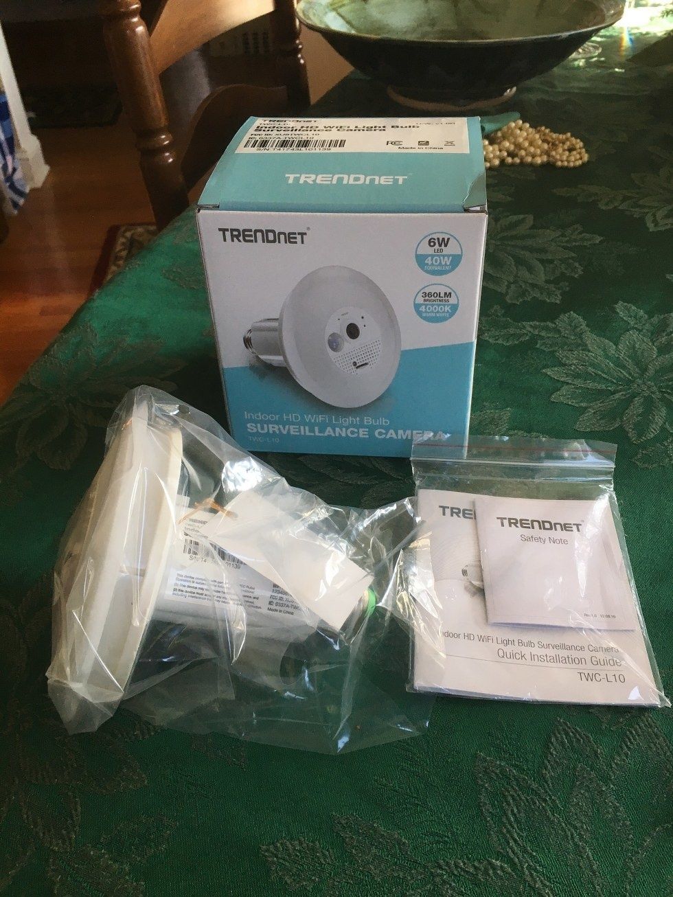 trendnet indoor hd wifi light bulb surveillance camera