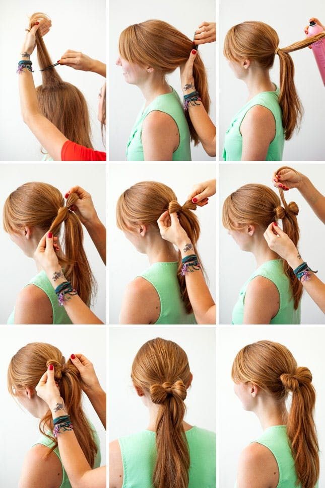 Wonderful DIY Bun with Cute Rose Bow Hairstyle
