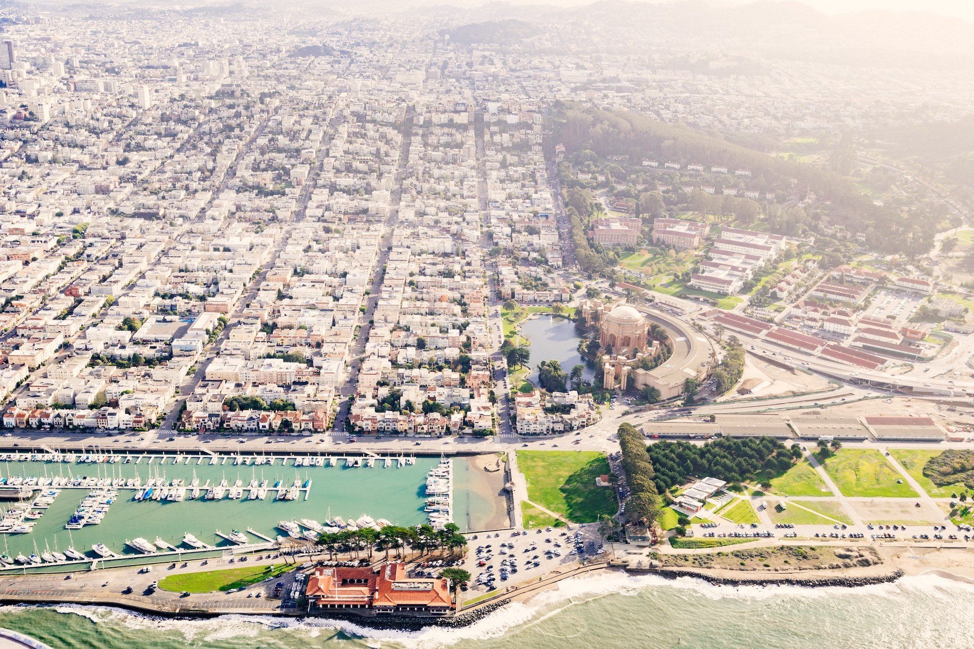 Aerial View of San Diego Bay Circa 1970