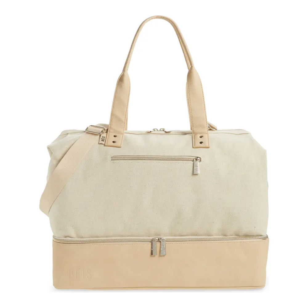 Béis 'The Work Tote' in Beige - Small Work Bag for Women & Laptop Bag