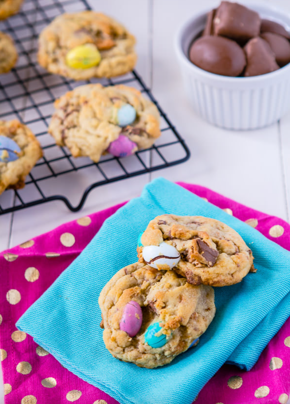 Easter M&M Cookies Recipe - Something Swanky Desserts