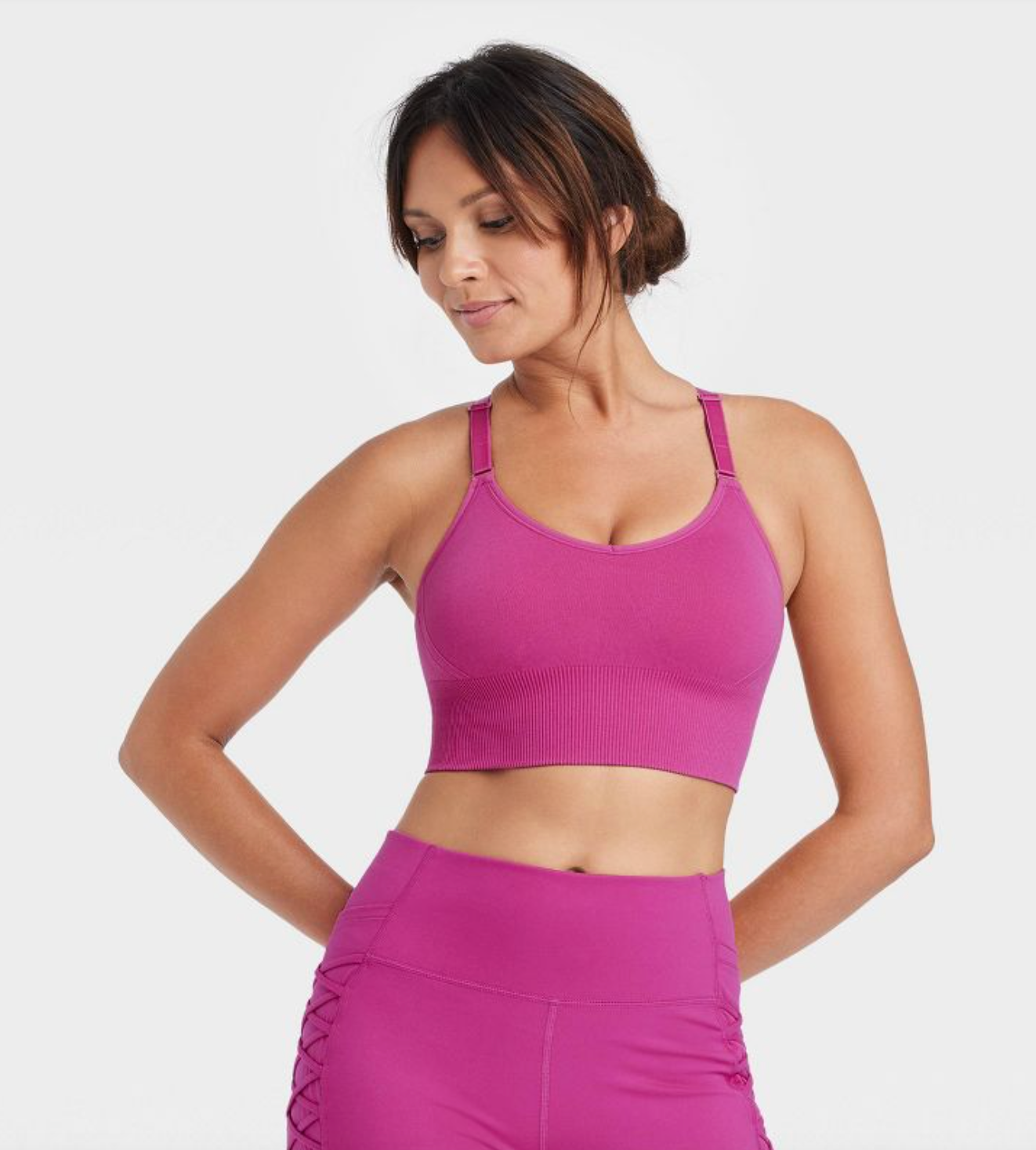 2023 New 2PCS Hot Pink Tracksuits Women Workout Outfits Sport Bra