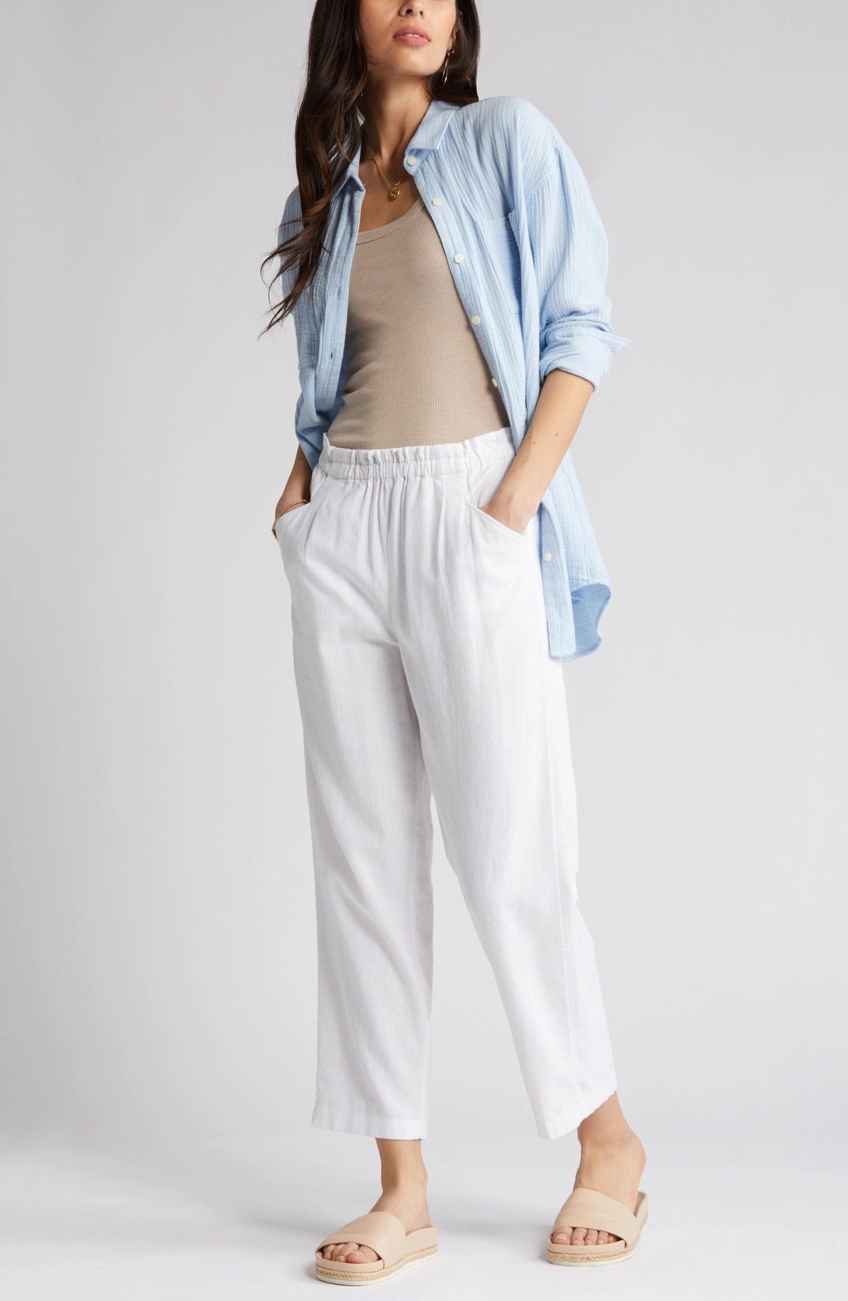 carhartt bag summer outfit white linen pants