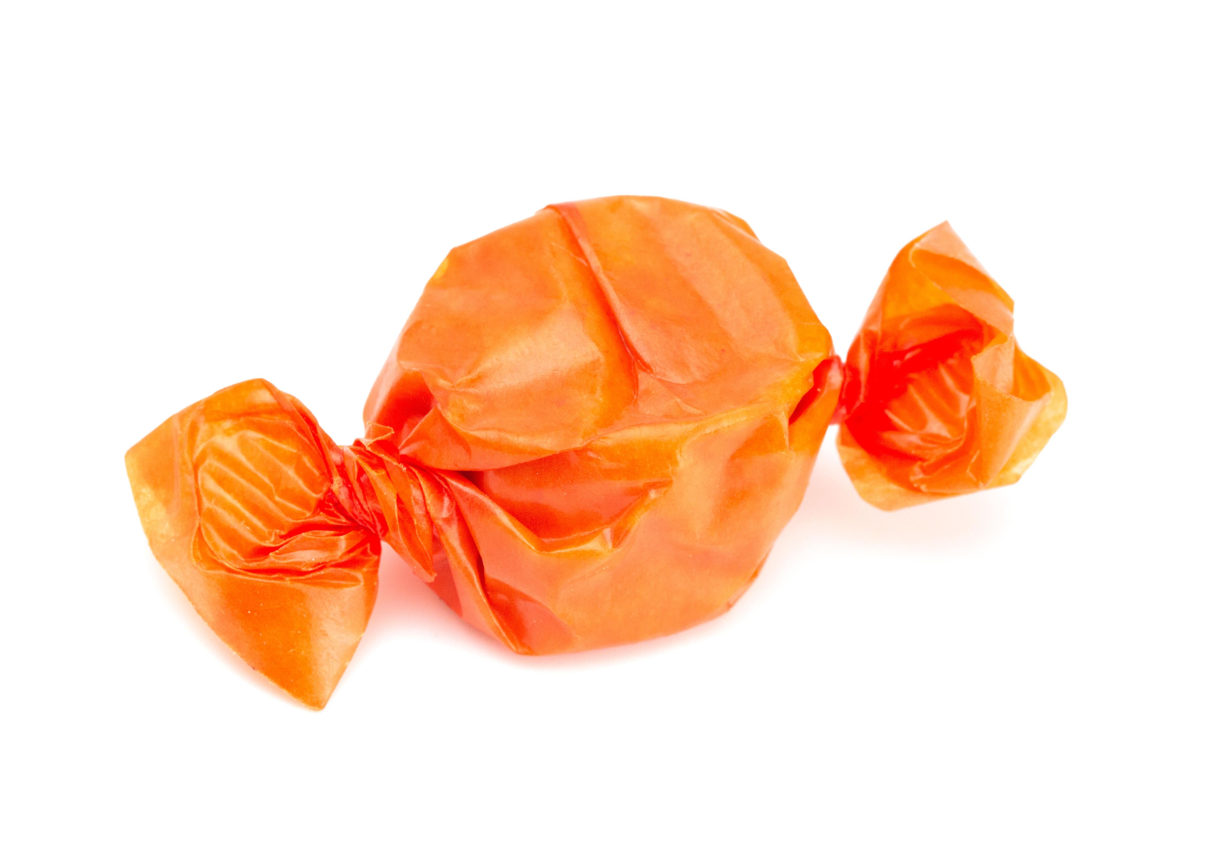 halloween candy in orange and black wrappers