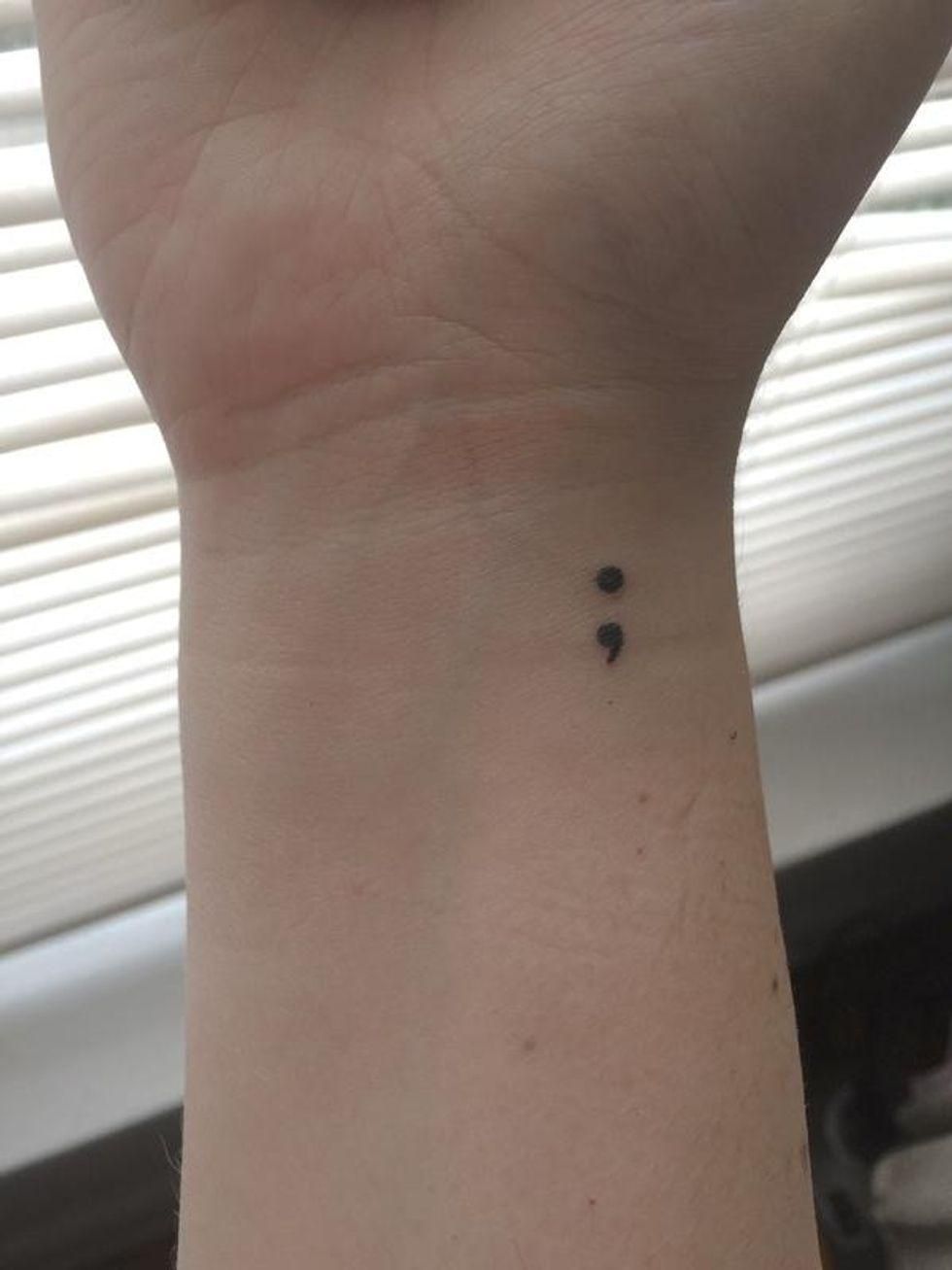 Semicolon Temporary Tattoo  Temporary Tattoos