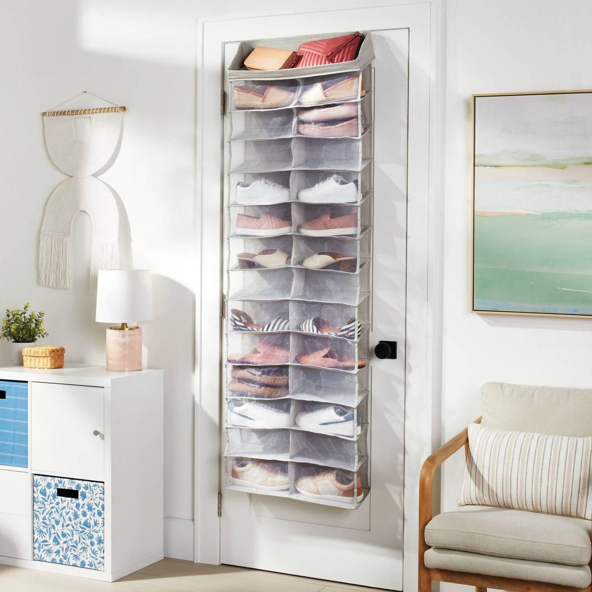 3 Shelf Hanging Fabric Storage Organizer Gray - Brightroom™