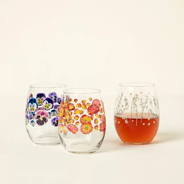 kate spade new york Acrylic Stemless Wine Glass Set, Dragonfly Flight