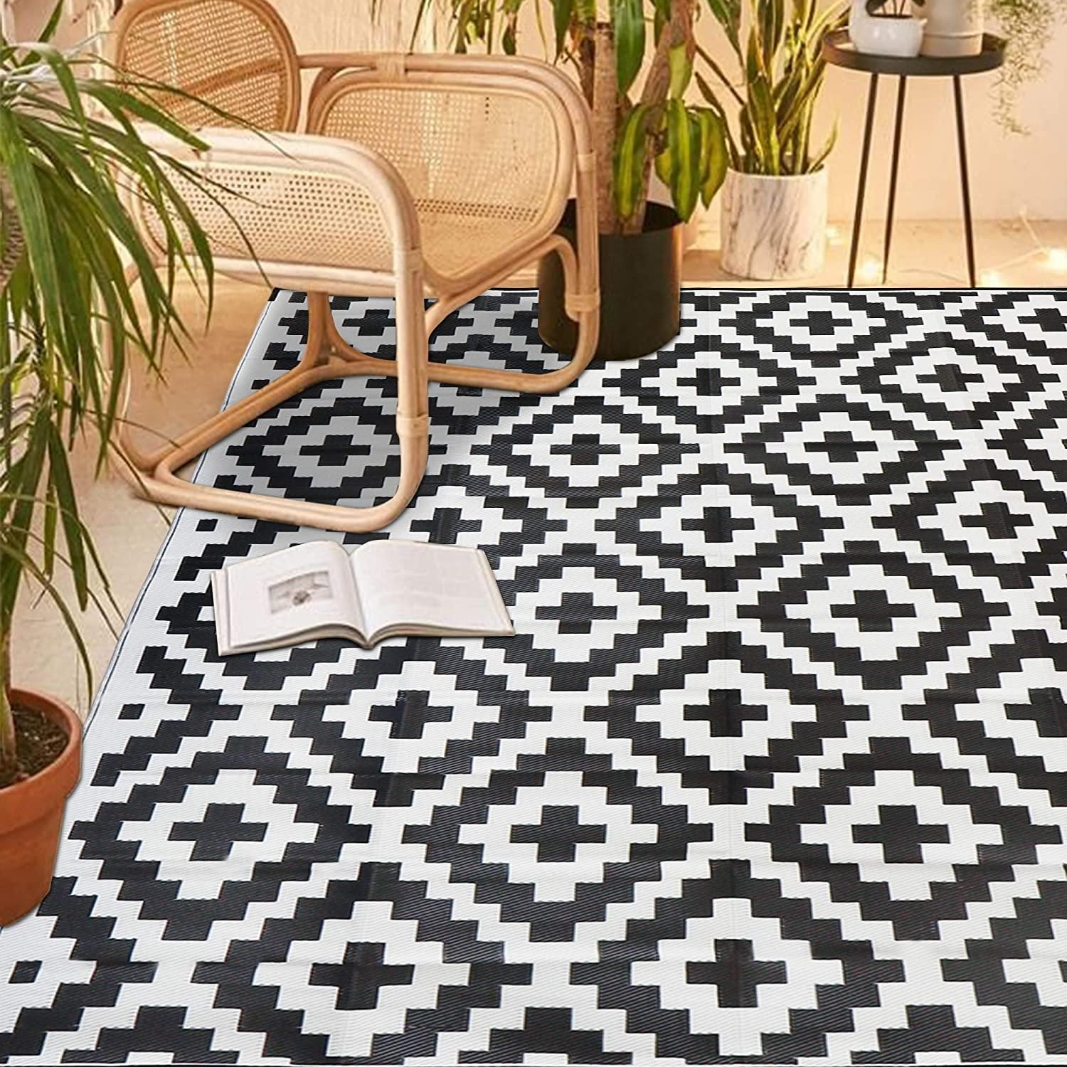 Rio Terracotta Tile Reversible Indoor Outdoor Patio Floor Mat by World Market