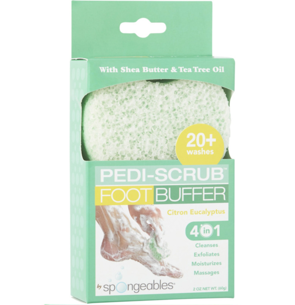 Spongeables Pedi-Scrub Foot Buffer, Lavender Scent, Contains Shea