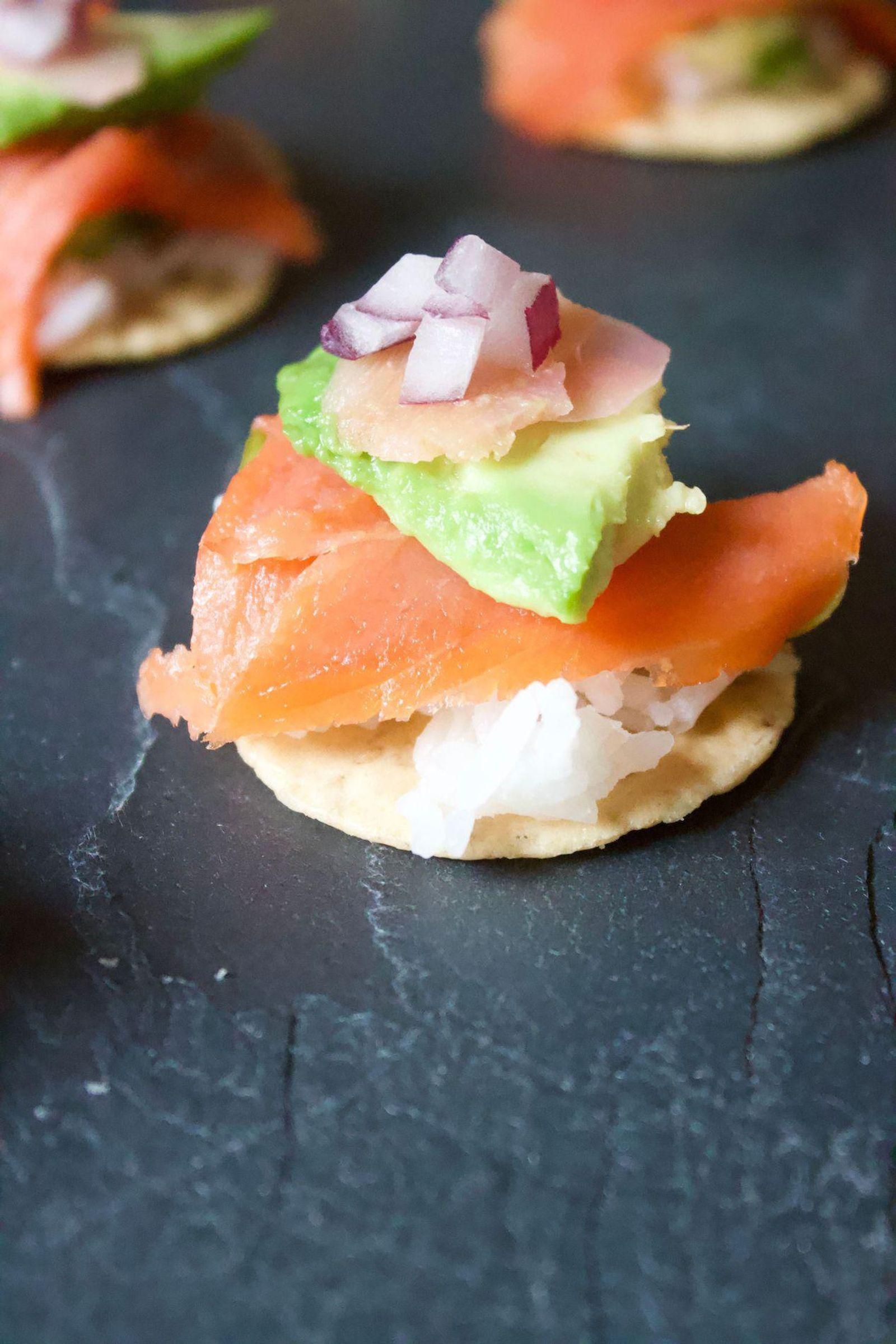 Smoked Salmon and Cream Cheese Cucumber Bites - Baker by Nature