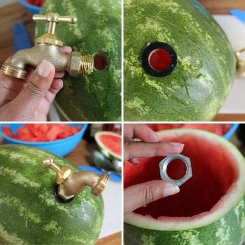 Watermelon Drink Dispenser with Cups - 5 Pc.