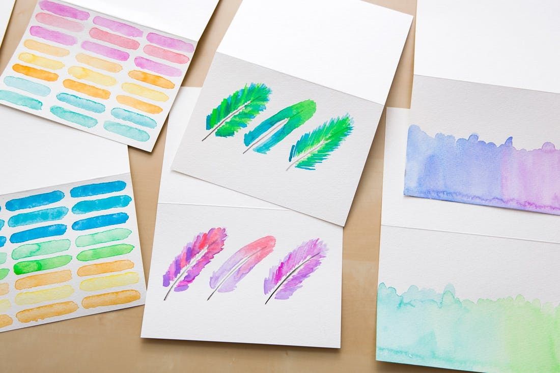 DIY watercolor cards with calligraphy and glitter — The Pastiche