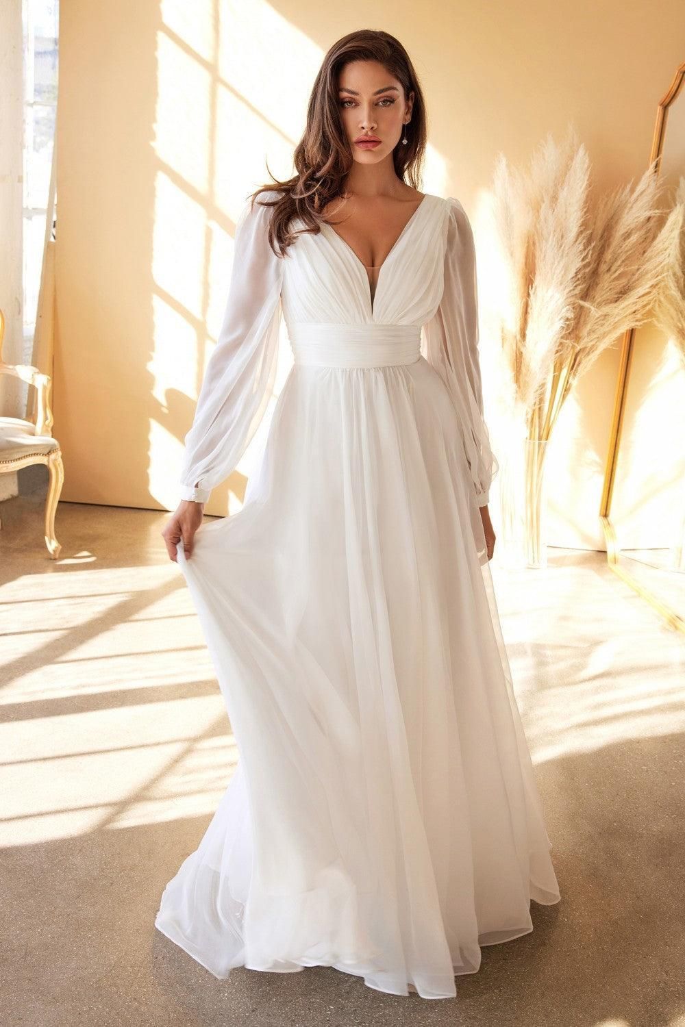 Cheap plus size sale long sleeve wedding dresses