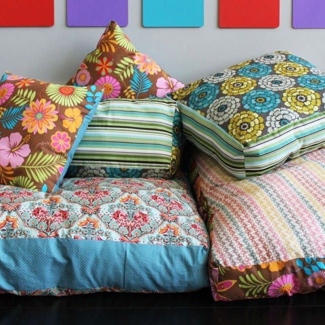 Colorful shop floor cushions