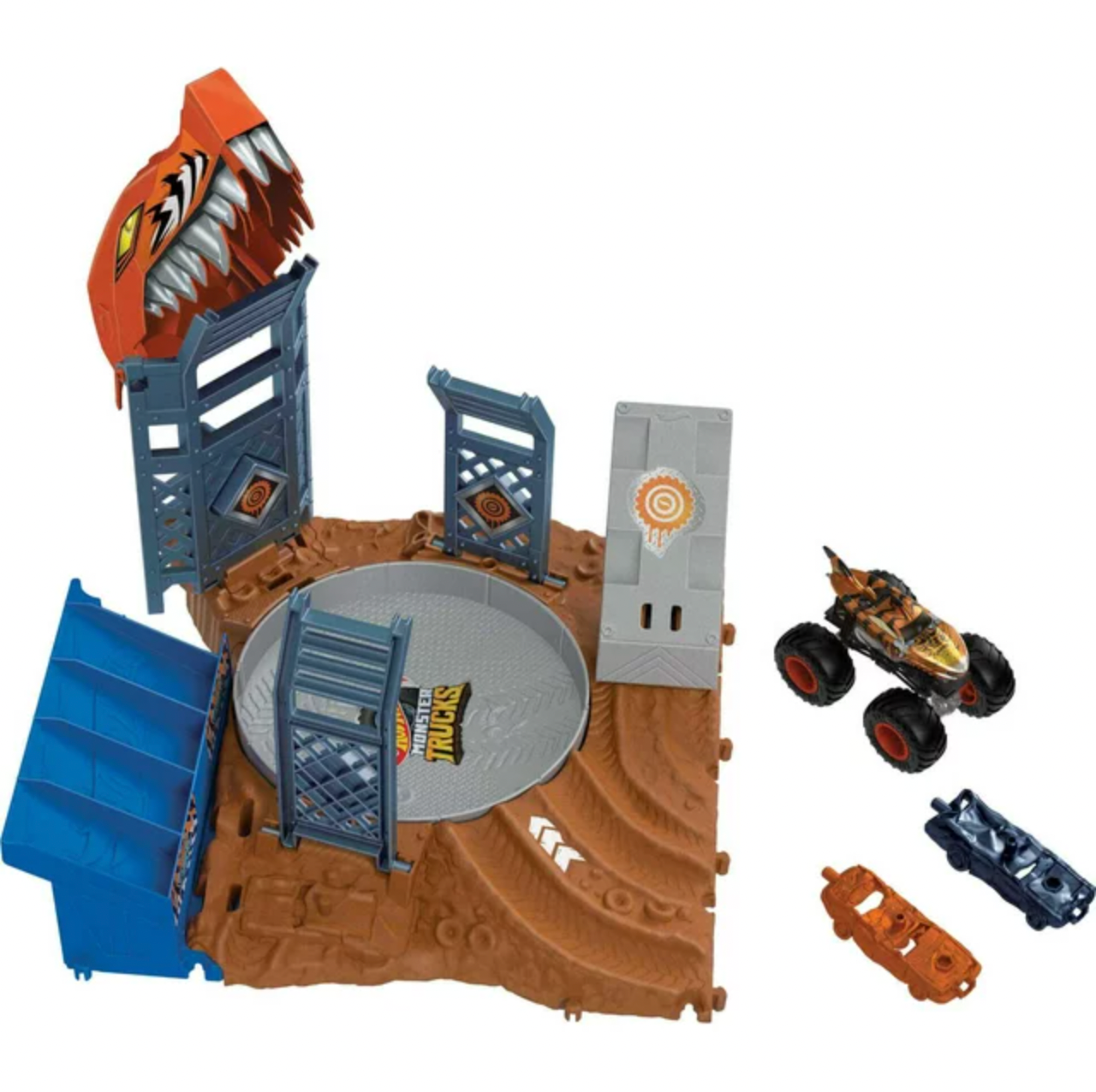  Hot Wheels Monster Trucks Arena Smashers Bone Shaker Ultimate  Crush Yard Playset, Includes 1 Exclusive Bone Shaker & 3 Crushable Cars :  Toys & Games