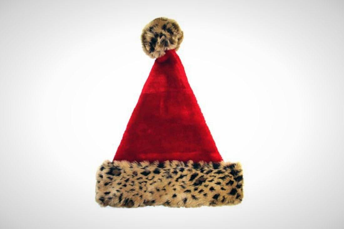 Leopard print christmas sale hat