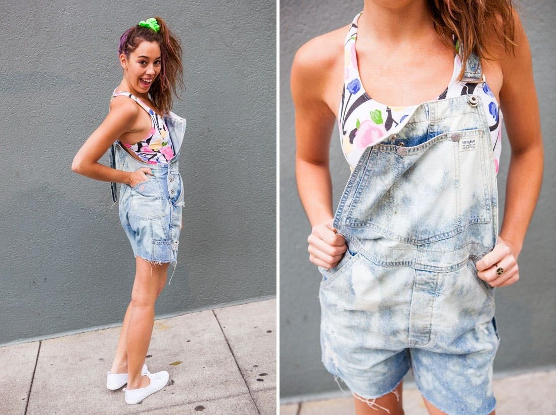 How to Turn Last Season's Overalls into Acid-Washed “Shortalls