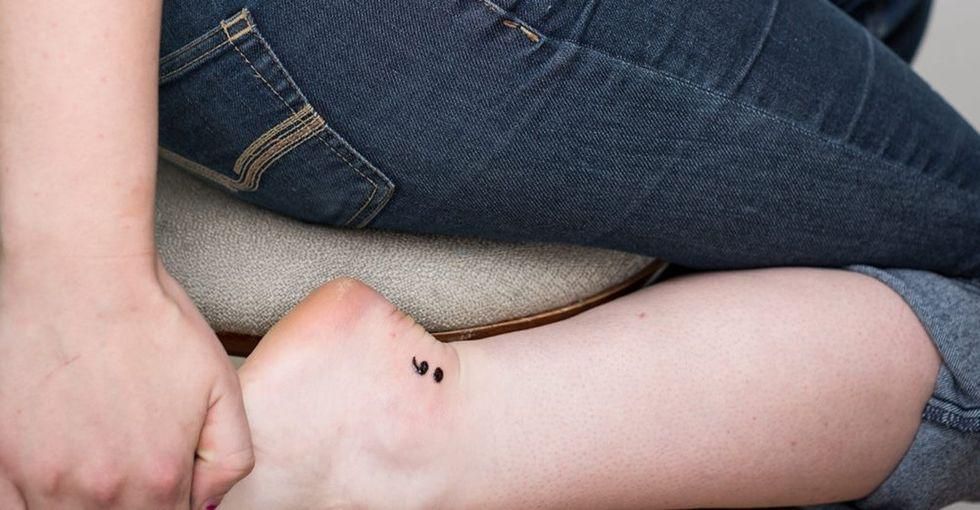 Buy Semicolon Temporary Tattoo, Semicolon Tattoo, Set of 2, Size - 1.5