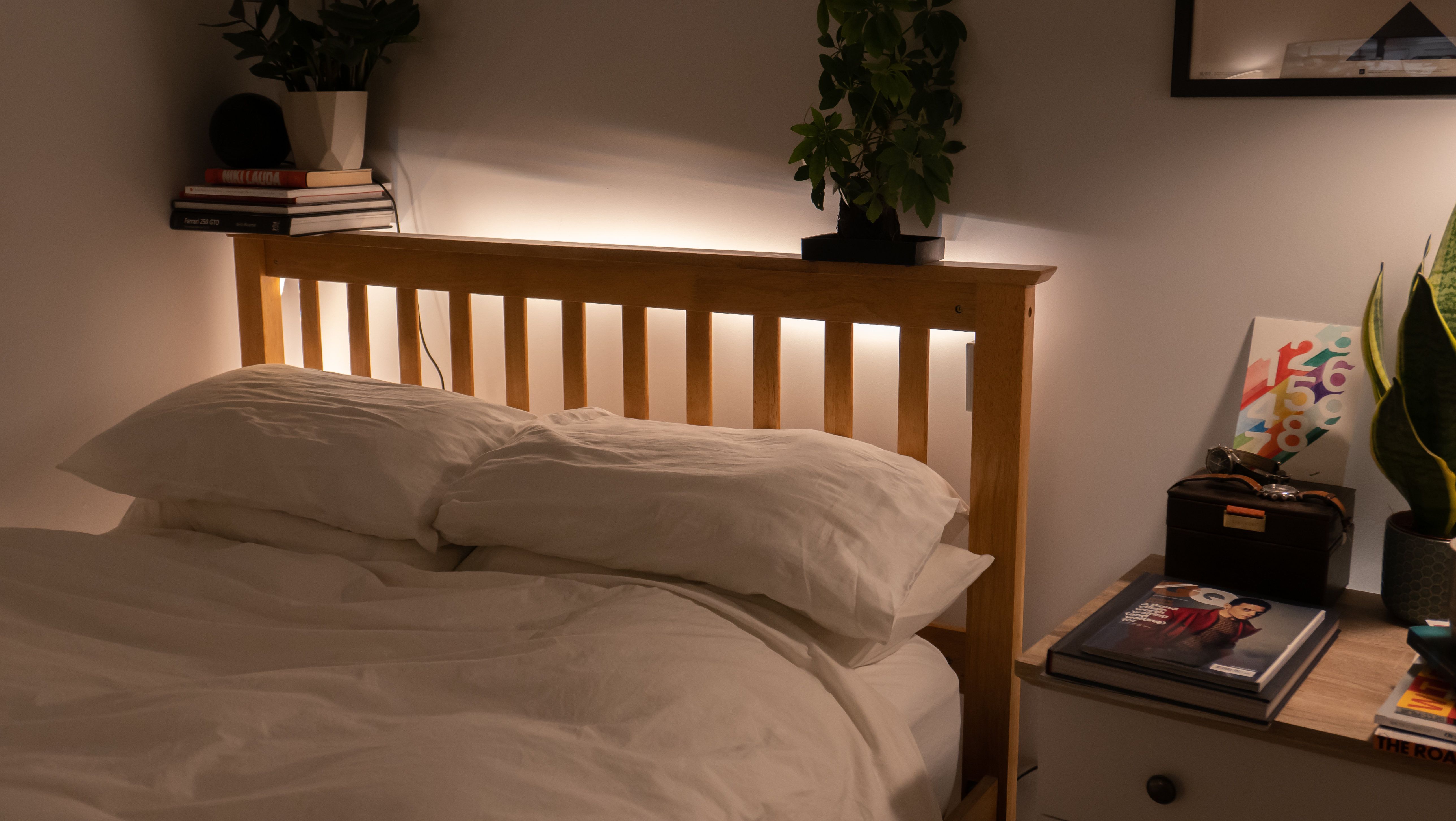 How to fit Hue smart lighting to your bed headboard - Gearbrain