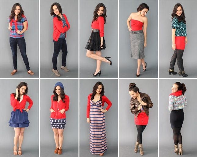 10 Ways to Style a Cardigan - Brit + Co - red cardigan outfit