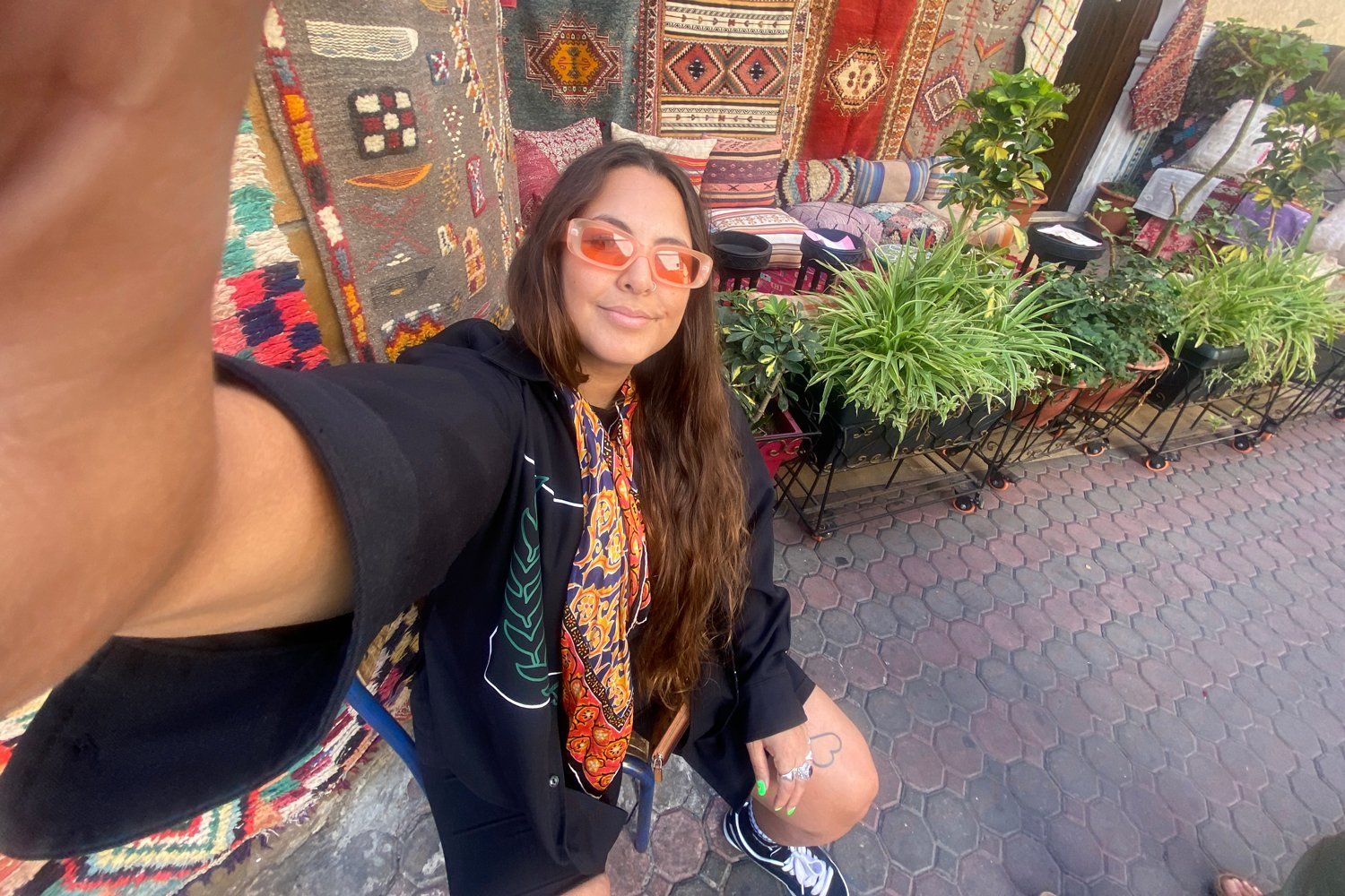 Sally Ghaly shopping in Casablanca, Morocco.
