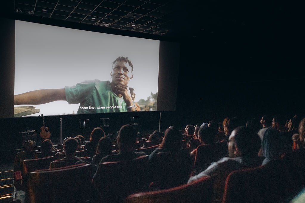 Film screening at \u201cThe Climate Speaks Through Us\u201d event.