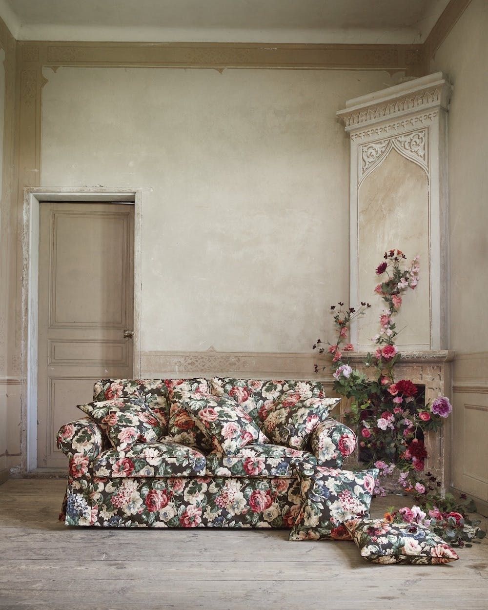 Ikea floral sofa discount