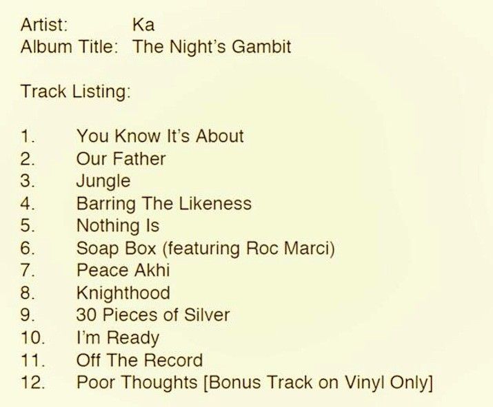 KA / THE NIGHT’S GAMBIT KA – The Night's Gambit – Vinyl (LP, Album), 2013 [r4768446