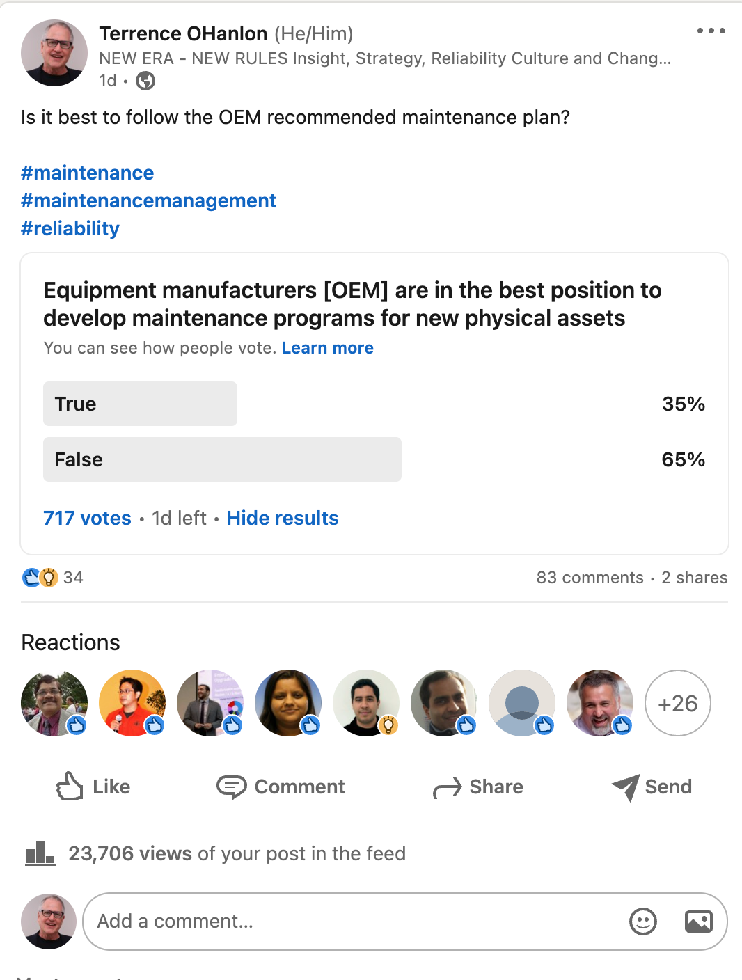 Is it best to follow the OEM recommended maintenance plan?