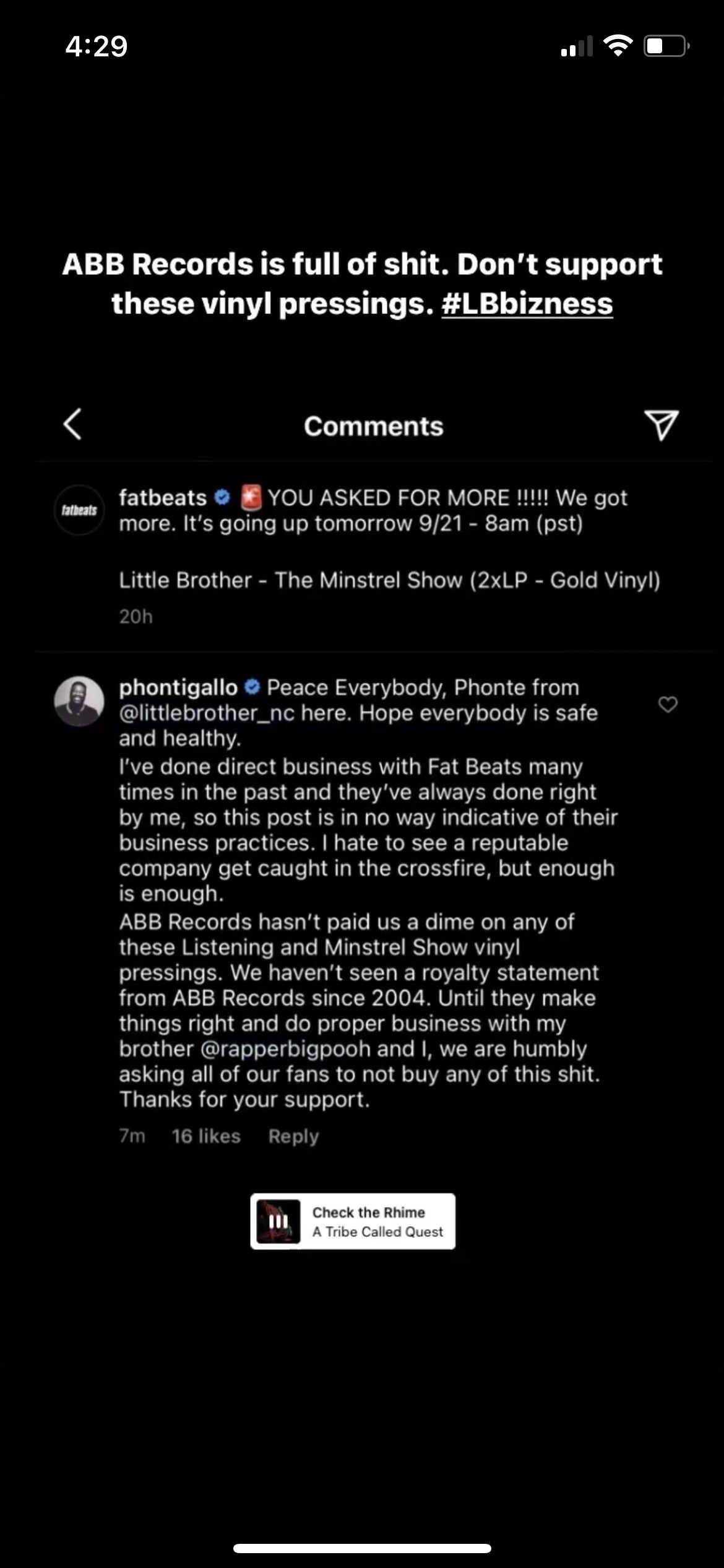 Little Brother Tells Fans Not to Support 'Minstrel Show