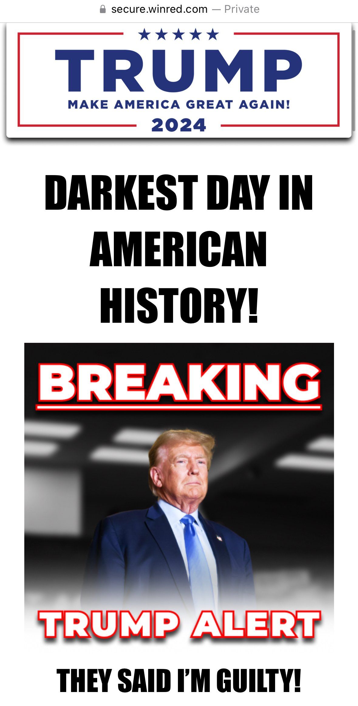 Trump fundraising message