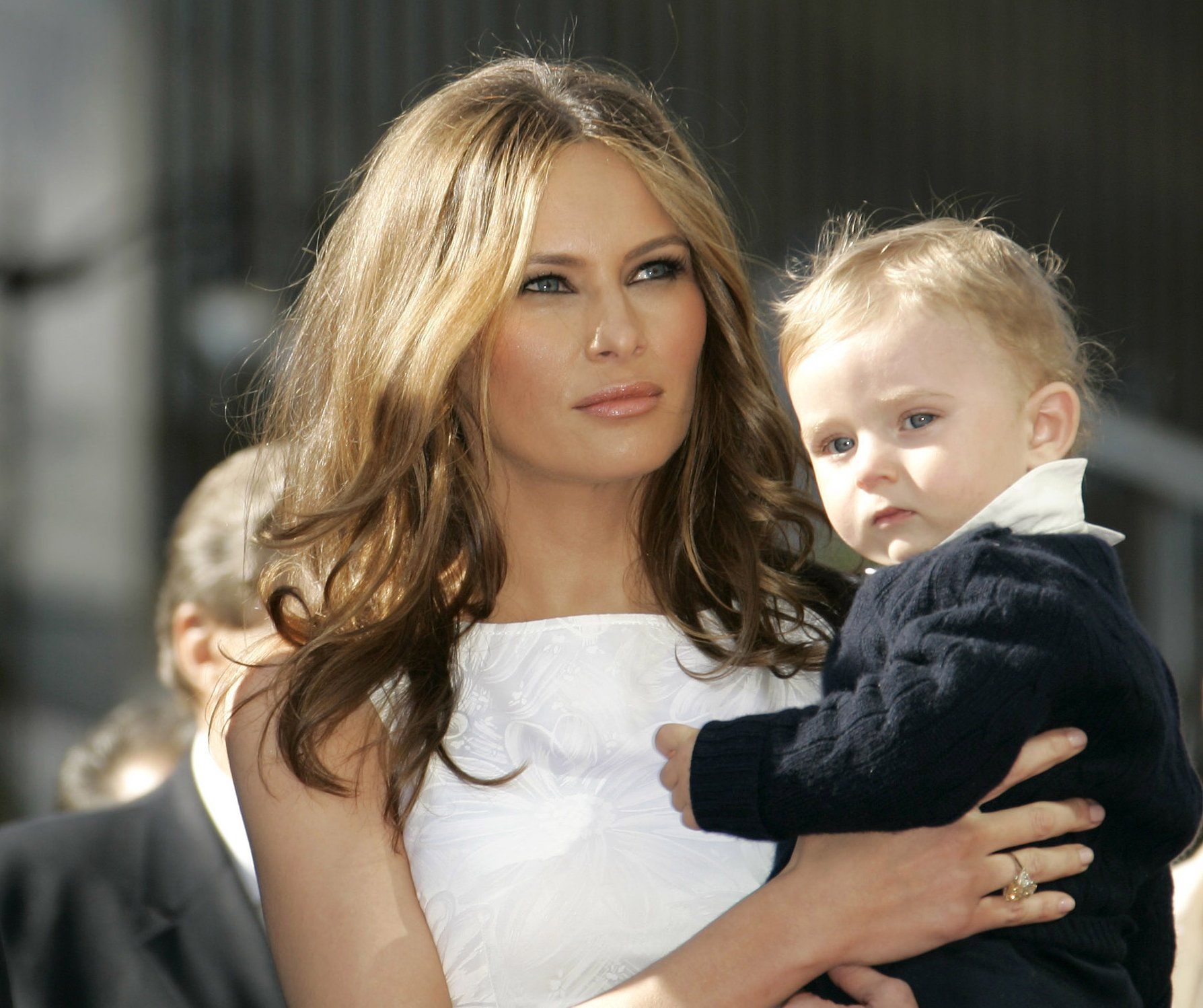 Melania Trump holding baby Barron Trump